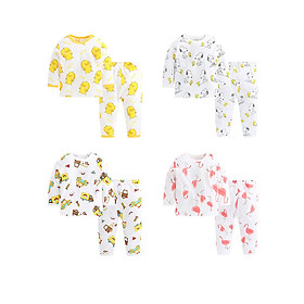 combo 4 bộ quần áo dài tay - chất cotton sợi than tre siêu mềm