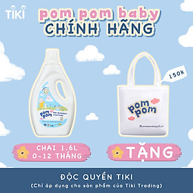 Nước Giặt Xả Pom Pom chuyên biệt dành cho bé sơ sinh (0-12 tháng) - Chai 1,6L