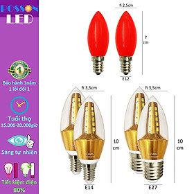 Mua 2 Bóng đèn Led quả nhót trái ớt cà na 1w 2w 5w đui đuôi E12 E14 E27 trang trí Lx-Ex