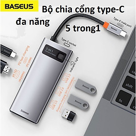 Mua Hub / Bộ chia cổng Type-C đa năng 5 in 1 Baseus Metal Gleam Series CAHUB-CX0G - Hàng chính hãng