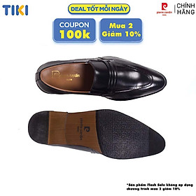 Giày tây lười nam da bò cao cấp không dây Pierre Cardi, thiết kế sang trọng, cổ điển, bề mặt da bóng PCMFWL 340
