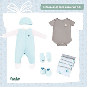 Combo sơ sinh nhỏ xíu trai, phần quà Mẹ tặng những con cái Khi sinh ra Boube, hóa học vải vóc Petit và Bamboo thời thượng mềm mại và mượt mà, thông thoáng mát
