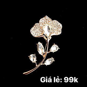Phụ kiện thời trang ghim Cài áo  cành hoa hạt đá, dễ thương, chất lượng, hình thật