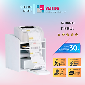 Kệ để máy in gỗ hiện đại SMLIFE Pisbul | Gỗ MDF dày 17mm chống ẩm | D30xR26xC35cm