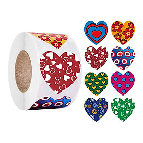 500 Pieces Heart Stickers Roll Decals Labels for Valentine'S Day Party Favor Supplies