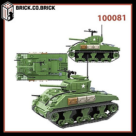 Lắp ráp Mô hình Lắp ráp Xe Tank Sherman của Mỹ Army 100081