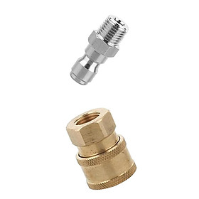 2  Washer Garden Hose Nozzle Connect Quick Coupler 1/4 Inch Male &