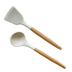 – Sở 2 công cụ nấu bếp Vá/ Sạn/Xẻng sở hữu rãnh cán mộc Seoulcook thời thượng, chống bám sử dụng mang lại mái ấm bếp