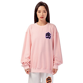 Áo Sweater 5THEWAY Tay Dài Hồng aka /stroke/ BIG LOGO SQUARE SWEATER in CRYSTAL ROSE