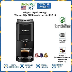 Máy pha cà phê 3 trong 1 phiên bản cao cấp BK-513 thương hiệu BioloMix - HÀNG NHẬP KHẨU (Bảo Hành 2 Năm)
