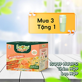 Súp Cá Hồi Yến Mạch Ăn Liền ISOUP HUUPS Ngon,Dinh Dưỡng,Tiện Lợi (Hộp X 3 Viên) - Súp Ăn Liền Sấy Thăng Hoa