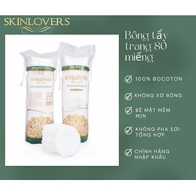 Bông Tẩy Trang Skinlovers 80 Miếng Sản Xuất Từ 100% Bông Bocoton Tự Nhiên