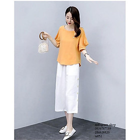 Nh26820-SET ÁO TAY PHỒNG QUÀN ỐNG RỘNG