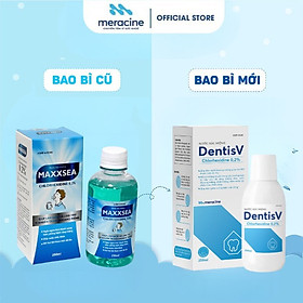 Bộ 3 Nước súc miệng DentisV Chlorhexidine 0.2% giúp làm sạch khoang miệng, ngăn ngừa mảng bám, Hộp 1 lọ x 250ml