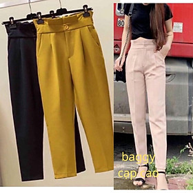 Quần baggy cạp bèo nữ chất vải cao cấp âu công sở dáng đẹp- Samclothing