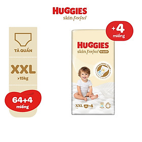 Tã quần Huggies Skin Perfect M Mega Jumbo 98+4 miếng với 2 vùng thấm giảm kích ứng da