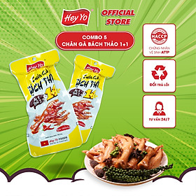 Combo 5 chân gà cay hey yo 1+1 , chân gà ủ vị bách thảo đảm bảo vsattp