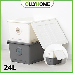 Mua Combo 2 Thùng Đựng Đồ 24L Ollyhome  Thùng Nhựa Đựng Đồ Oliving Đa Năng Có Nắp Dung Tích 24L 2 Màu Phong Cách Hàn Quốc ST21