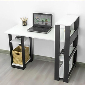 Mua Bàn Làm Việc Chữ L Kèm Kệ Sách và Kệ CPU - GP09 Đen trắng