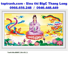 Mua Tranh thêu chữ thập Quan âm Bồ tát ngồi đài sen 88987 chưa thêu