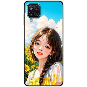Ốp lưng cho Samsung A12 - A22 4G - Samsung F12 - M12 - Thiếu Nữ Hướng Dương - Hàng Chính Hãng