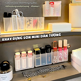 Mua Khay Đựng Son Môi Mini 3 Ngăn Dán Tường Hộp Trong Suốt Gắn Cánh Tủ Treo Đồ Trang Điểm Để Mỹ Phẩm - 1 Khay Để Son 3 Ngăn + Tấm Keo