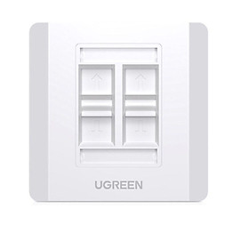 Mua Ugreen 80443 1 cái có 4 lỗ rj45 - rj11 màu trắng Khung âm tường cắm hạt mạng và điện thoại chất liệu nhựa NW144 20080443 - Hàng chính hãng