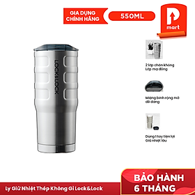 Ly Giữ Nhiệt Thép Không Gỉ Bumper Tumbler Lock&Lock LHC4139SLV (550ml) - Bạc