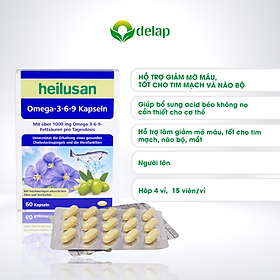 HEILUSAN OMEGA 3-6-9 KAPSELN – GIÚP HỖ TRỢ GIẢM MỠ MÁU, TỐT CHO TIM MẠCH, NÃO BỘ, MẮT, HUYẾT ÁP (1,46G/VIÊN, 15 VIÊN/VỈ, 4 VỈ/HỘP)