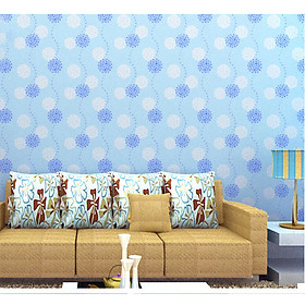 5M Giấy Dán Tường -Decal dán tường Họa Tiết Hoa Xanh