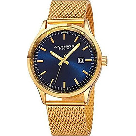 Akribos Multifunction Chronograph Men's Watch - 3 Sub-Dials Complications With Date Window On Mesh Bracelet Watch - AK901