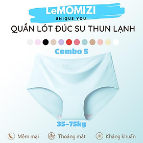 COMBO 5 Quần Lót Nữ Đúc Su thun lạnh không đường may cao cấp kháng khuẩn LeMOMIZI Size M-XXL (35-75kg)