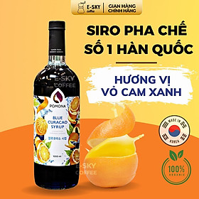 Siro Vỏ Cam Xanh Pomona Blue Curacao Syrup Nguyên Liệu Pha Chế Hàn Quốc