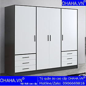 Mua TỦ QUẦN ÁO GỖ CÔNG NGHIỆP CAO CẤP 4 CÁNH OHAHA - TQA001