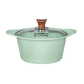 Nồi Đúc Ceramic Chống Dính Green-Cook GCS05-24IH Size 24cm Vân Đá Đáy Từ Nắp Kính Cường Lực Dùng Trên Mọi Loại Bếp-Hàng Chính Hãng