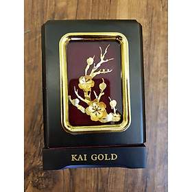 Tranh để bàn dát vàng 24K Mai Lan Cúc Trúc- KaiGold