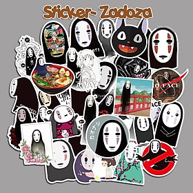 Mua Sticker nhãn dán trang trí mũ bảo hiểm  đàn  guitar  ukulele  điện thoại laptop chủ đề vô diện hoạt hình Ghibli