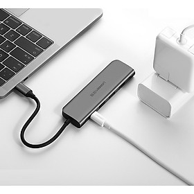 Hình ảnh Thiết bị mở rộng USB type-C sang HDMI/ Hub USB 3.0 hỗ trợ sạc USB-C Ugreen 50209 - Hàng chính hãng