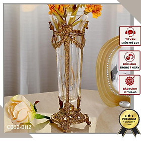 Mua Bình Hoa Pha Lê Bọc Đồng Tân Cổ Điển Đắt Giá Sang Trọng CB32-BH2