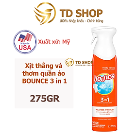 Xịt thơm và làm thẳng quần áo Bounce 3 in 1 của Mỹ chai 275g