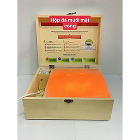 Hộp đèn đá đặt chân Himalaya mặt cong