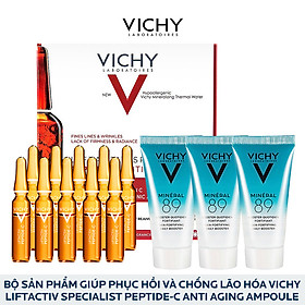 Bộ sản phẩm phục hồi và chống lão hóa Vichy Liftactiv Specialist Peptide-C Anti Aging Ampoule