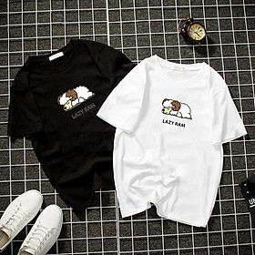 Áo thun unisex form rộng in lazy ram vải dày mịn 2019T1171