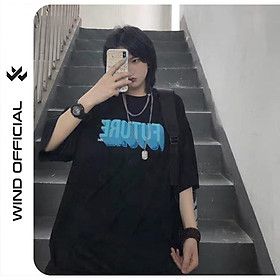 Áo thun nam nữ form rộng tay lỡ in FUTURE, áo phông unisex mặc mùa hè, tay lỡ hai màu trắng đen oversize streetwear phong cách ulzzang