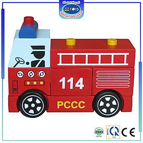 Đồ Chơi Gỗ Winwintoys - Lắp Ráp Mô Hình Xe Cứu Hỏa 61292