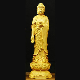 Mua Tượng Tây Phương Tam Thánh bằng gỗ hoàng dương (Tượng đứng cao 20cm)