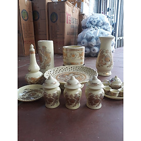 Mua Bộ bát hương thờ ( gốm sứ bát tràng cao cấp)  comboo cả bộ + tặng tro đủ bát hương  tặng nước sái tịnh đồ thờ