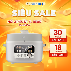 Mua Nồi Áp Suất 4L Bear Đa Năng 8 Chế Độ Ninh Hầm Lẩu Nướng Sôi Nhanh Chống Dính Dễ Vệ Sinh An Toàn Bản Tiếng Việt SB-AS40W - Hàng Chính Hãng