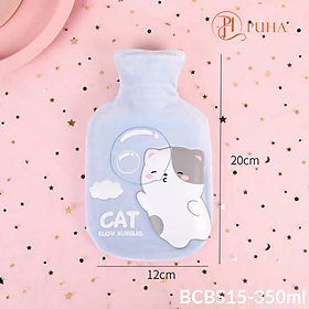 Túi chườm nóng lạnh PUHA 350ml, túi chườm sưởi ấm giảm đau bụng kinh họa tiết dễ thương