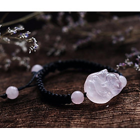 Vòng tay Hồ Ly đá Thạch Anh Hồng